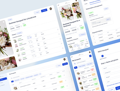 Flower Mobile App & Web Service bouquet crm ecommerce flowers list ui uiux ux web