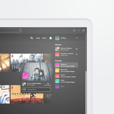 Netflix Rooms—UI Design