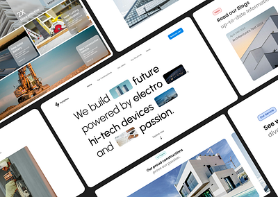 Construction Company Landing Page animation branding design graphic design logo minimal newbie real estate tech ui ux