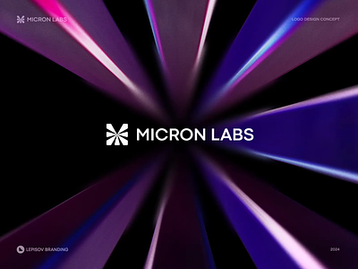 Micron Labs Logo animation blockchain branding crypto defi design gradient icon identity intro kinetic labs lettering loader logo motion pattern system typography