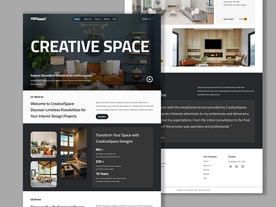 Creative Space | Landing Page graphic design interior ui user interface website