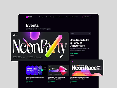Neon labs event section blockchain events graphicdesign neonlabs solana uxui web3 webdesign