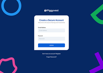 PiggyVest Sign In Page graphic design sign in page ui ux