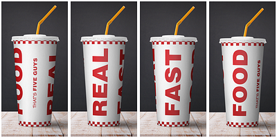 FIVE GUYS: Real Fast Food (Marketing Campaign Concept) burger restaurant cup design five guys graphic design logo marketing campaign product design