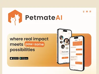 Website Interface Design | AI-powered pet care tool design ai ai powered appstore branding chat gpt concept dailyui dogs cats download illustration inspiration ios landing page logo mobile app mockups pet care pets ui website design