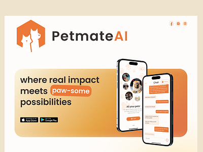 Website Interface Design | AI-powered pet care tool design ai ai powered appstore branding chat gpt concept dailyui dogs cats download illustration inspiration ios landing page logo mobile app mockups pet care pets ui website design