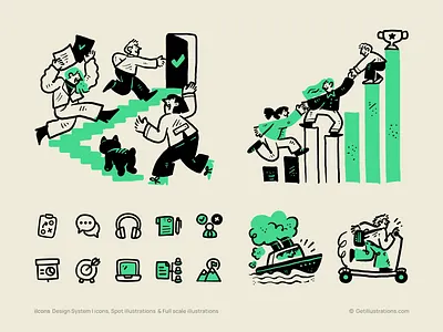 ilcons Design System adobe illustrator animation branding character design design system doodle download set getillustrations icon icon set icons ilcons illustration person product design team ui ux vector web design