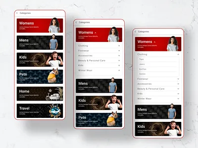 E-commerce Mobile app | Categories Design app design branding categories design ecommerce ecommerce app graphic design illustration landing page ui logo ui ui ux ux website design