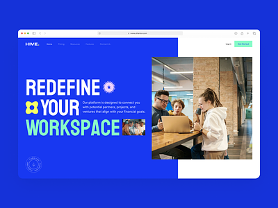 Co-Working Space Website | Hive co working coworking creative design ideas minimal people space studio team website work