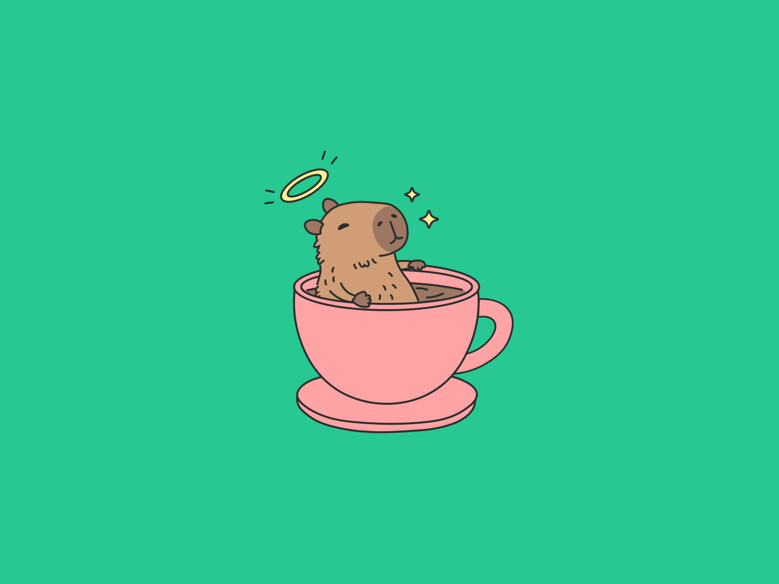 Capybara in a cup capybara coffee digital art graphic design illustration illustrator