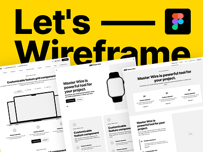 Wireframe kit for Figma blocks design desktop element feature figma graphic design hero kit layout menu process project slider template ui ux web wireframe wireframing