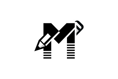 Letter M Pencil Logo alphabet apartment architecture builder building construction creative engineer industry letter m logo logo pencil