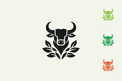 Retro Bull Head Logo animal bull head logo bull logo cow iconic power retro symbol vintage