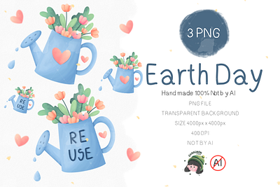 Earth Day Clipart branding clipart design earth day element graphic design illustration logo reuse vector