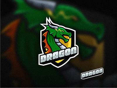 DRAGON mascot logo design art brand design dragon drawing esport gamer icon logo logo design mascot media raptile snake sport sticker vector