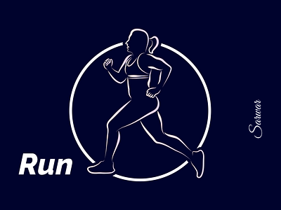 Woman Running or Jogging branding design graphic design gym illustration jogging logo sports typography vector woman joggin wonen running