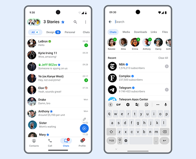 Telegram Design Call - Android android app chat design message mobile telegram ui ux
