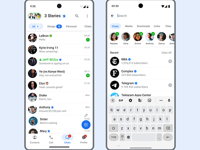 Telegram Design Call - Android android app chat design message mobile telegram ui ux