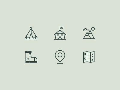 Camping icons app branding design figma graphic design icon design illustration ui ux web design