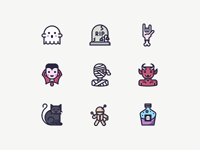 Halloween icons app branding design figma graphic design halloween icon design illustration ui ux web design