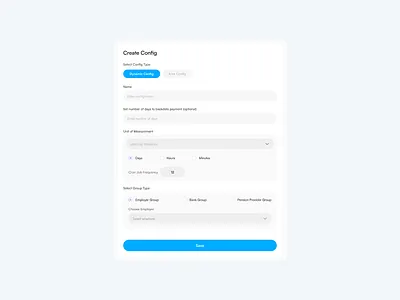 Create Configuration Modal config configuration modal uiuxdesign