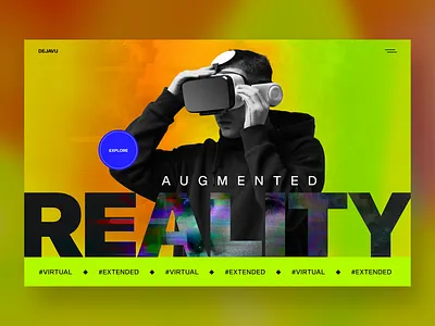 Dejavu - Virtual Reality Website Banner Design Concept ar website ashish rai augmented reality website clean design colorful website graphic design minimal modern website ui design ui ux virtual reality website vr website web design website website design website ui