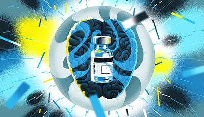AARP / Vaccines and Dementia brain conceptual dementia editorial editorial illustration health illustration medical protection science vaccine