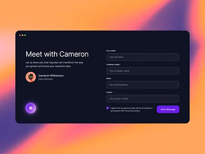 Contact Form Modal UI clean dark dark theme figma form gradient minimal modern purple ui uidesign ux