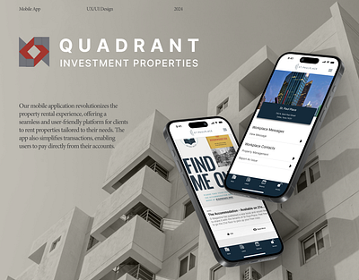 Quadrant | Real Estate Mobile Application accomodation booking figma locations mobile app profile property property management real estate renting uxui