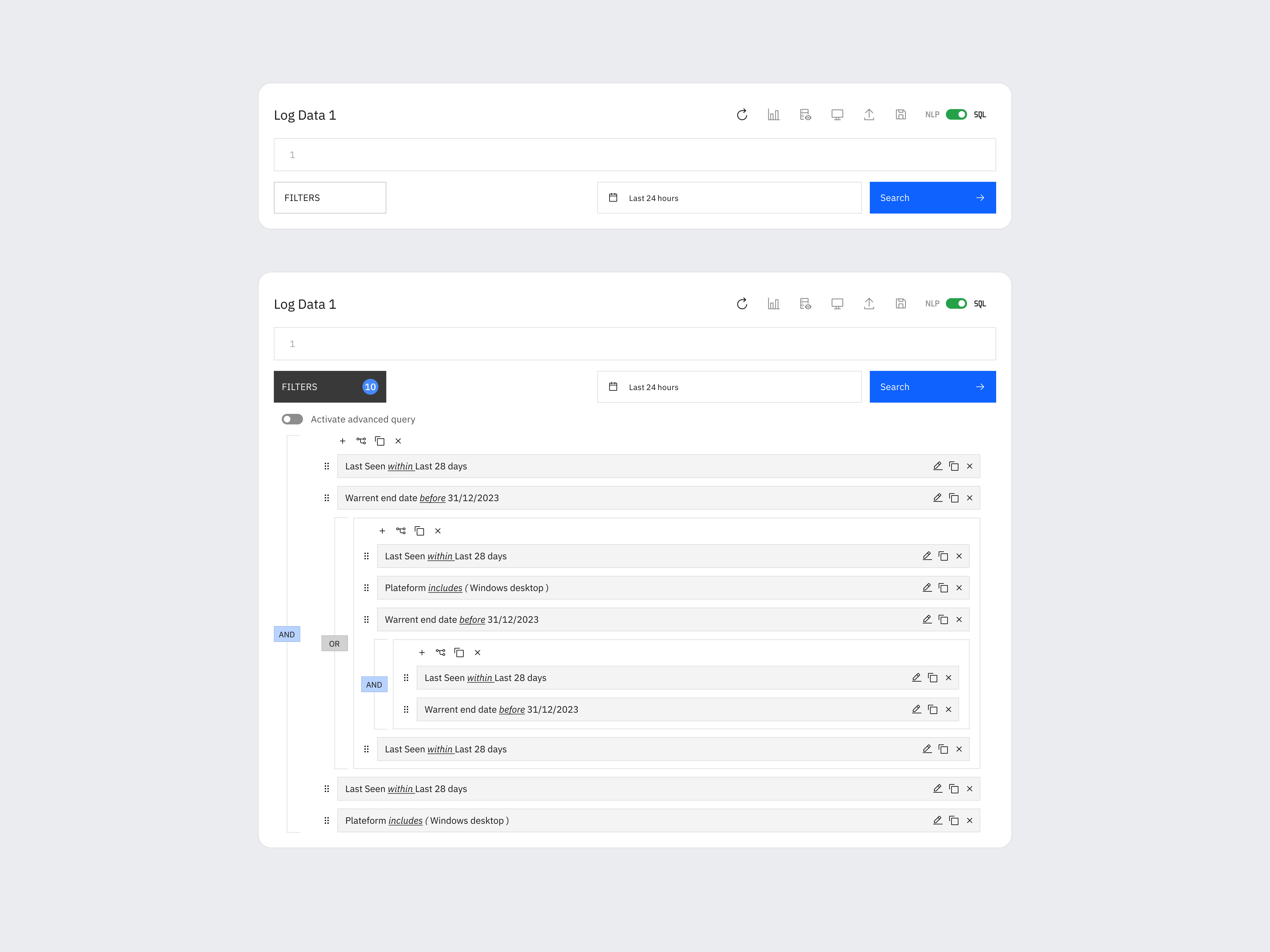 Example of Logical Filter - Ui research