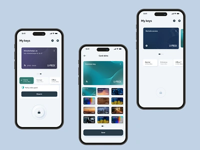 Keys App Design alarm animation app bunner card dark mode green guard key light mode lock mobile neomorphism prototype security skins u prox ui ukraine ux