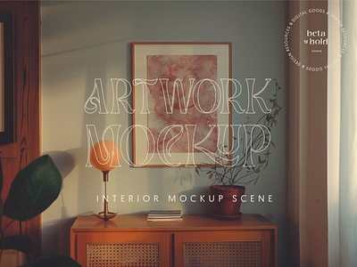 Retro Revival 70s-Inspired Artwork Mockup #1 | Vintage Inspired artwork mockup branding design frame mockup illustration interior mockup mid century mockup retro style artwork presentation vintage interior design mockup wall art mockup