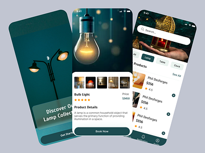 Mobile - Smart Lamp App UI Design ui uiprototype