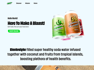 COCHA BLAST LANDING PAGE branding designer figma graphic landing page product soda style ui web webdesign