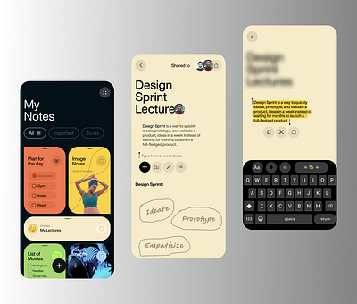 Notes Mobile App ui