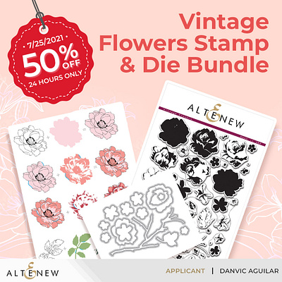 Vintage Flower Stamps - Altenew branding design graphic design social media vector