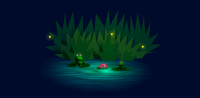 3D Lake View At Night - Interaction With Spline 🐸 3d 3d modeling animation environment design game development lake motion graphics night spline ui