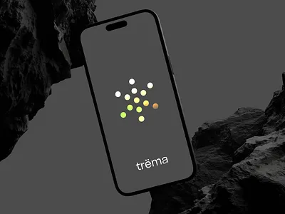 trëma brand black branding logo onboarding splashscreen ui