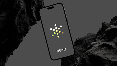 trëma brand black branding logo onboarding splashscreen ui