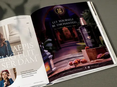 Satin Naturel: Print Design for Magazine and Banner adobe illustrator adobe photoshop ads advertising banner beauty cosmetics display graphic design magazine print design