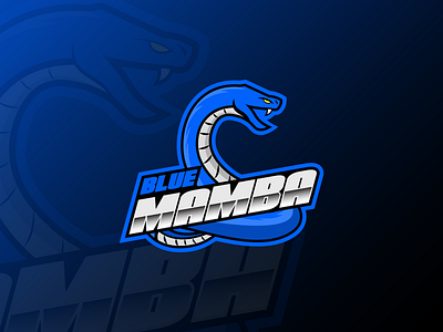 Blue Mamba Logo (Mascot/ Esports Logo) adobe illustrator branding design esports logo gaming logo graphic design illustration logo mascot logo visual identity