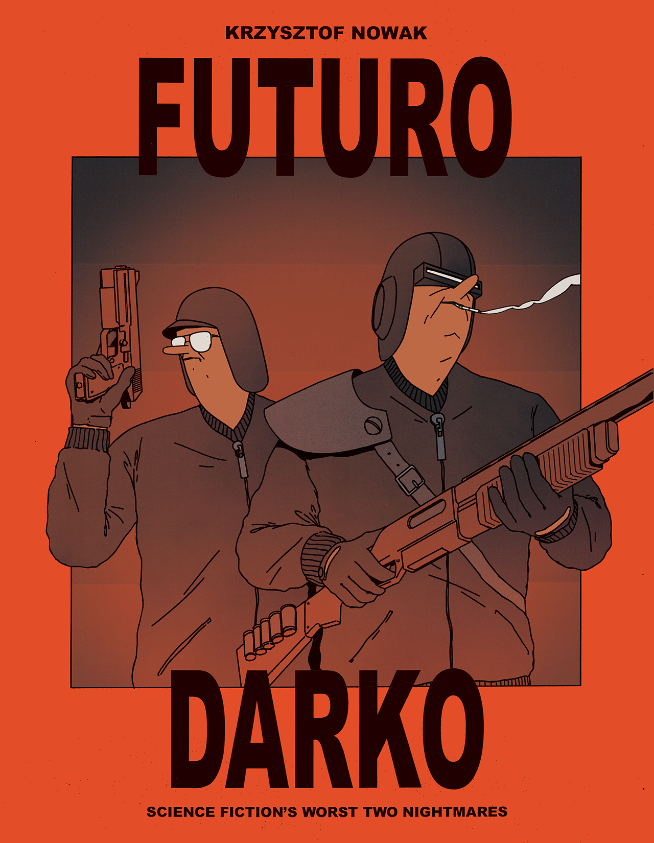 FUTURO DARKO Comic Book Cover art book bronski bros brothers comic cover coverart future gun weapon