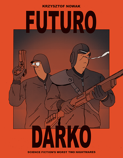 FUTURO DARKO Comic Book Cover art book bronski bros brothers comic cover coverart future gun weapon