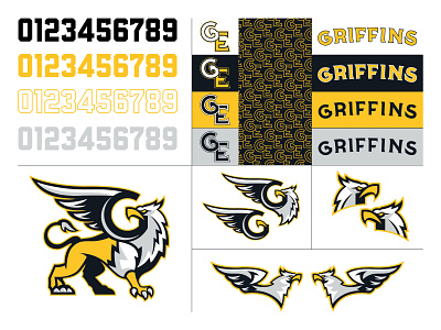 Gretna Griffins Brand Elements brand branding football branding football logo graphic design gretna griffins high school branding illustration logo mascot logo omaha sport logo sports branding sports identity sports logo typography vector