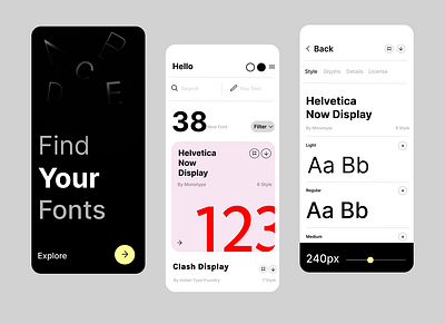 Day#6 Fonts App branding graphic design ui