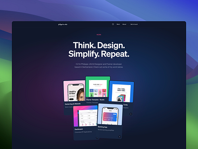Portfolio Site by Philippe cards dark mode design dragdrop framer portfolio ui work