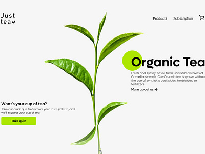 Organic Tea retail website Landing page branding commercial earthy ecommerce green inspiration minimal natural plant sustainable tea webdesign website