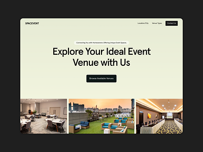 Spacevent hero-section event centre landing page ui ux web page website