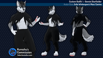 Outfit Commission for Gemini Starfielder 3d 3d model anthro anthropomorphic canine fashion furry outfit vrchat