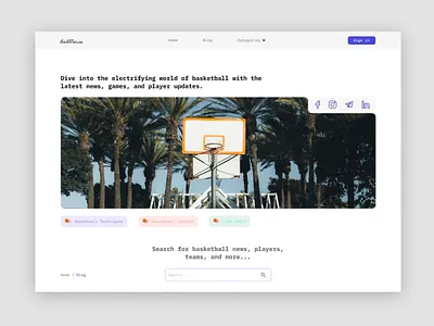 Blog Website - Basketball 🏀 basketball blog blog site figma ui uiux website